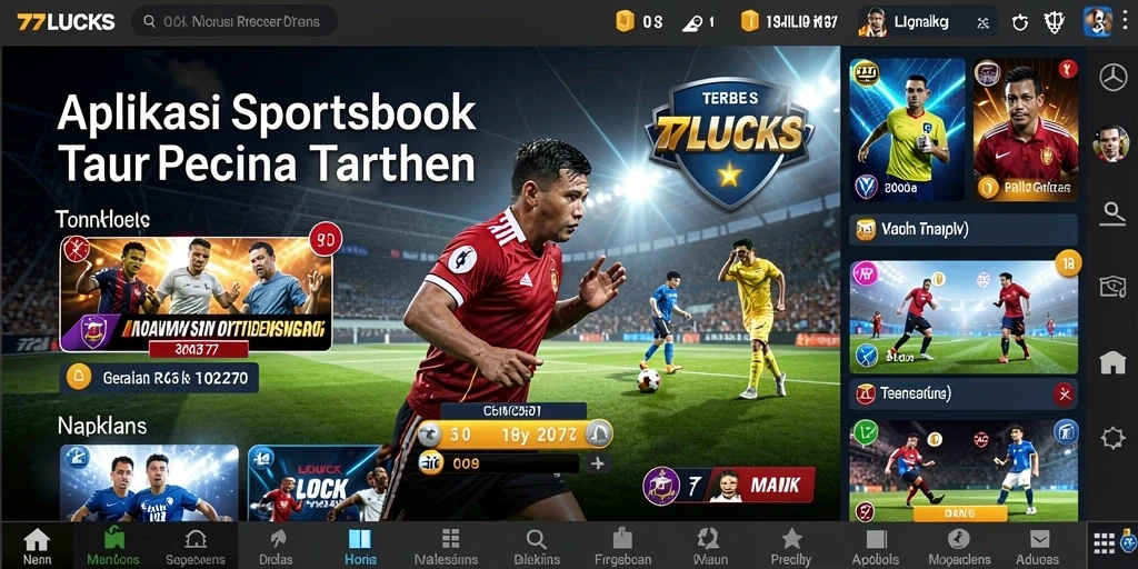 Tampilan gameplay menarik aplikasi Sportsbook 77LUCKS.