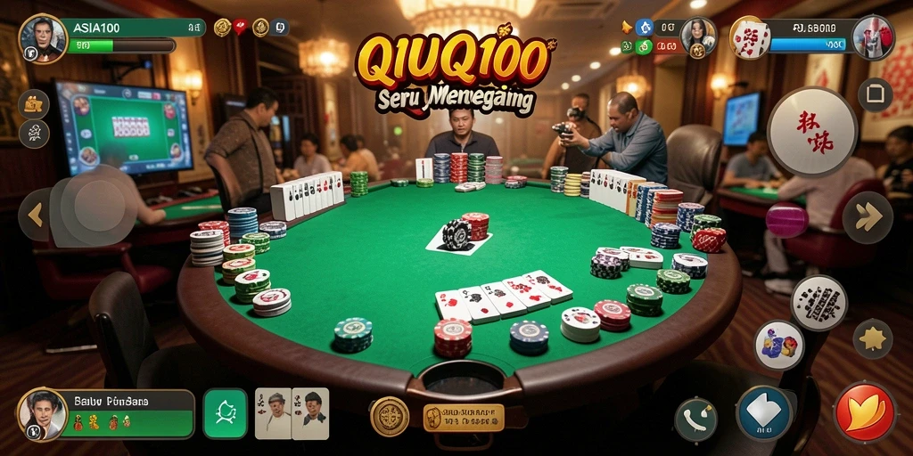 Tampilan gameplay seru dari ASIA100 yang penuh strategi QiuQiu.