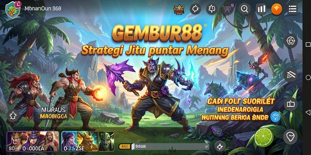 Tangkapan layar gameplay GEMBUR88 yang menampilkan strategi tempur yang intens.