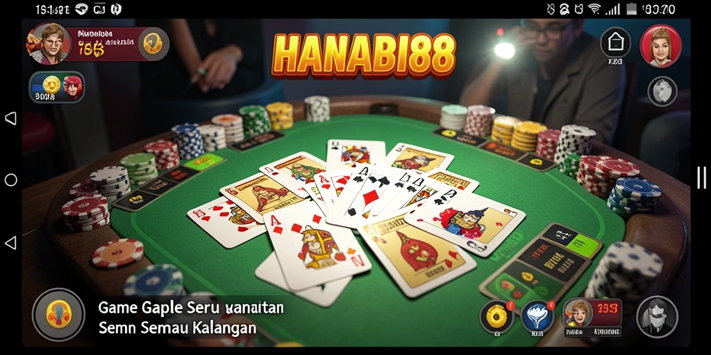Tampilan gameplay seru di HANABI88 dengan berbagai strategi Gaple.