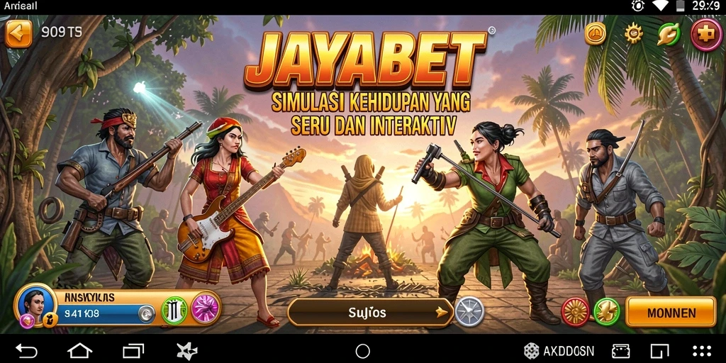 Screenshot dari gameplay <strong>JAYABET</strong> yang menunjukkan pengalaman simulasi kehidupan yang interaktif.