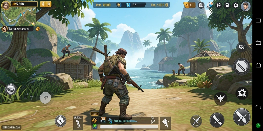 Screenshot gameplay menampilkan eksplorasi dunia terbuka yang luas.