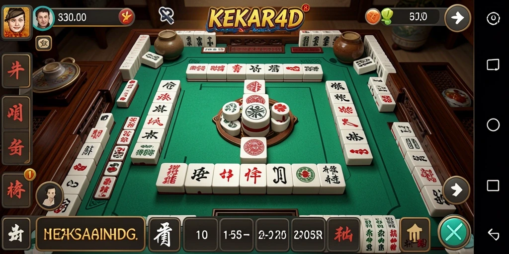 Tampilan gameplay Mahjong yang seru di KEKAR4D.