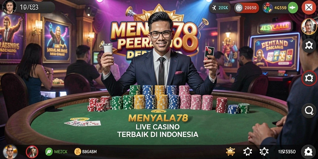 Tampilan gameplay menegangkan di aplikasi Live Casino MENYALA78.
