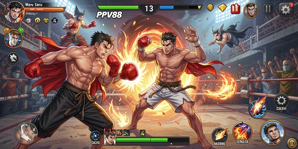 Tampilan gameplay PPV88 yang memukau dan penuh aksi Fighting.