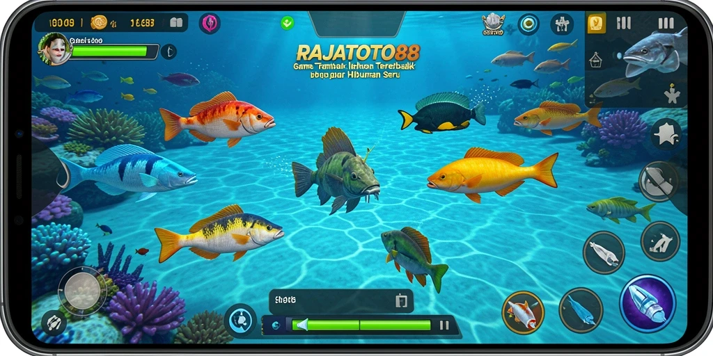 Tampilan seru gameplay Tembak Ikan di RAJATOTO88.