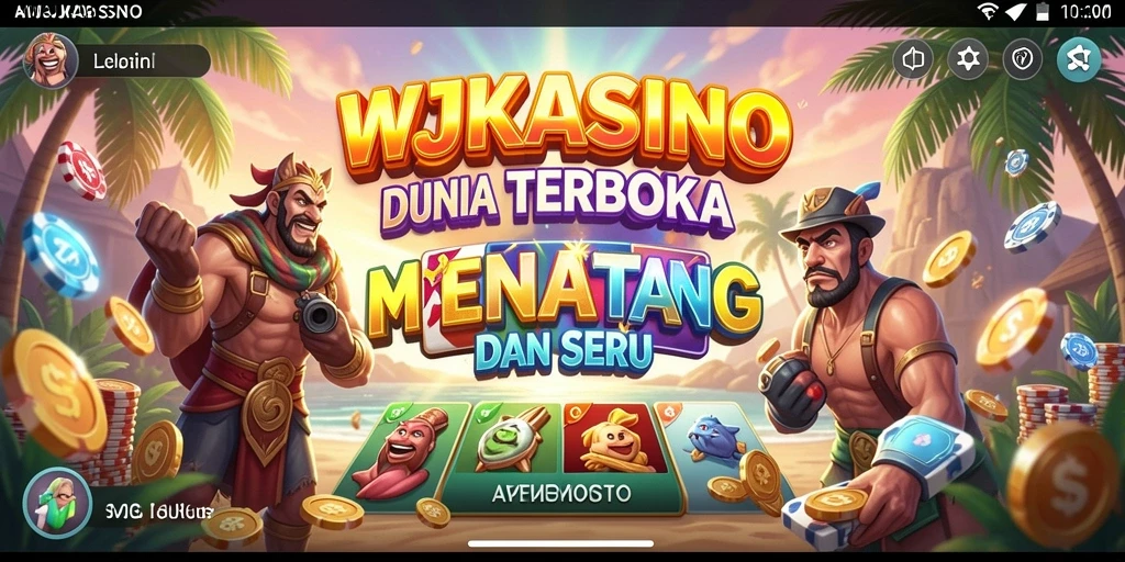 Screenshot gameplay WJKASINO dengan eksplorasi dunia terbuka.